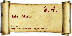 Hahn Atala névjegykártya